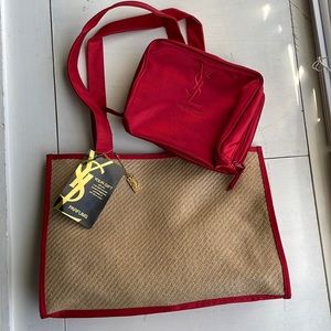YSL parfums tote and makeup bag
